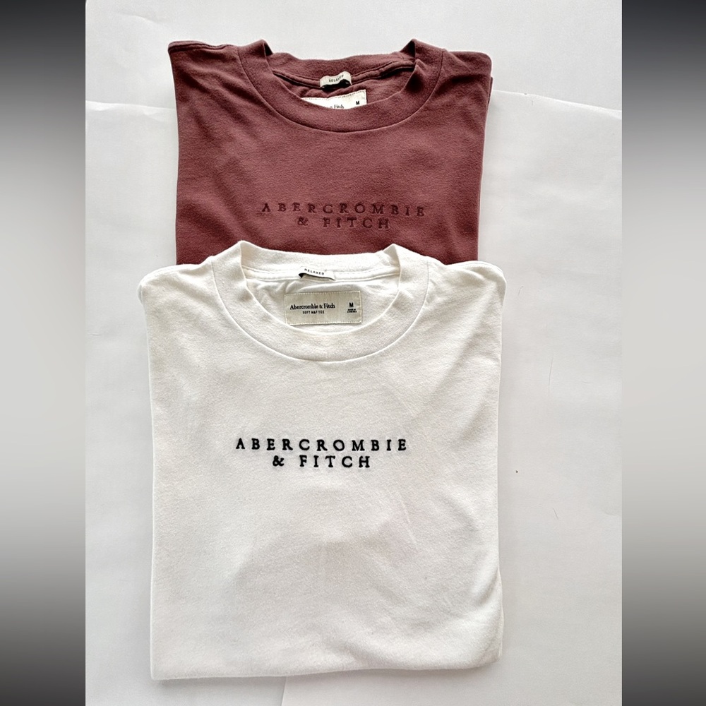 Abercrombie shirt for men bundle of two Size M white & burgundy - Picture 7 of 9